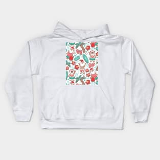 Mele Kalikimaka Hawaiian Christmas gingerbread cookies // pattern // white background Kids Hoodie